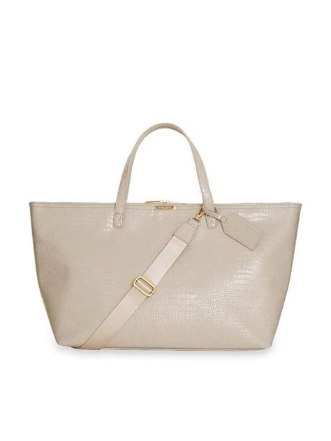 Katie Loxton Celine Faux Croc Handbag In Oyster Grey